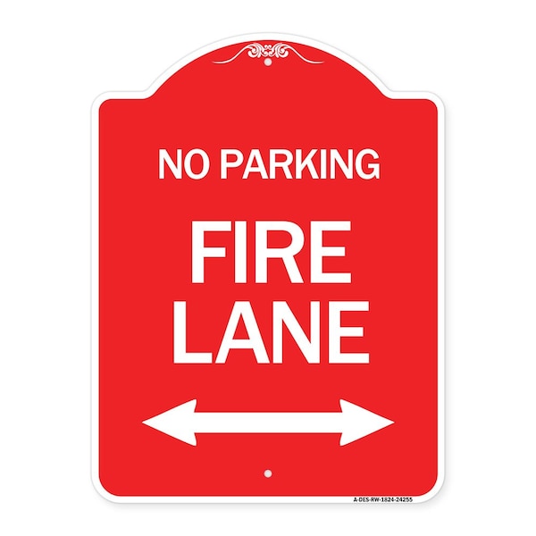 Signmission Colorado Fire Lane W/ Bidirectional Arrow, Red & White Aluminum Sign, 18" x 24", RW-1824-24255 A-DES-RW-1824-24255 - main